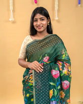SC3417 - Cotton With Foil Print And Bandhini Border